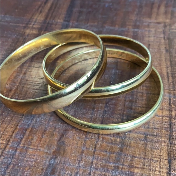 Monet Gold Bangle Set - Picture 3 of 11